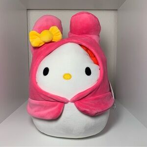 NWT Hello Kitty My Melody Hood Costume Squishmallow 8 inch Sanrio Collectible